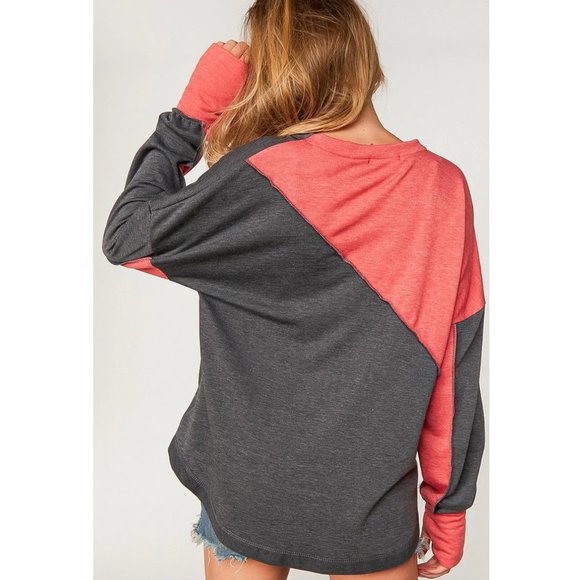 (⭐️⭐️LAST ONE⭐️⭐️) Reverse Stitch Color Block Sweater - Picture 4 of 8